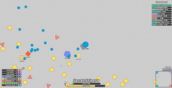 탱크-키우기-게임하기-다이피오-플레이-포탄을-발사하여-도형을-파괴하는-화면