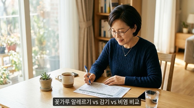 가루 알레르기 감기 비염 차이 비교