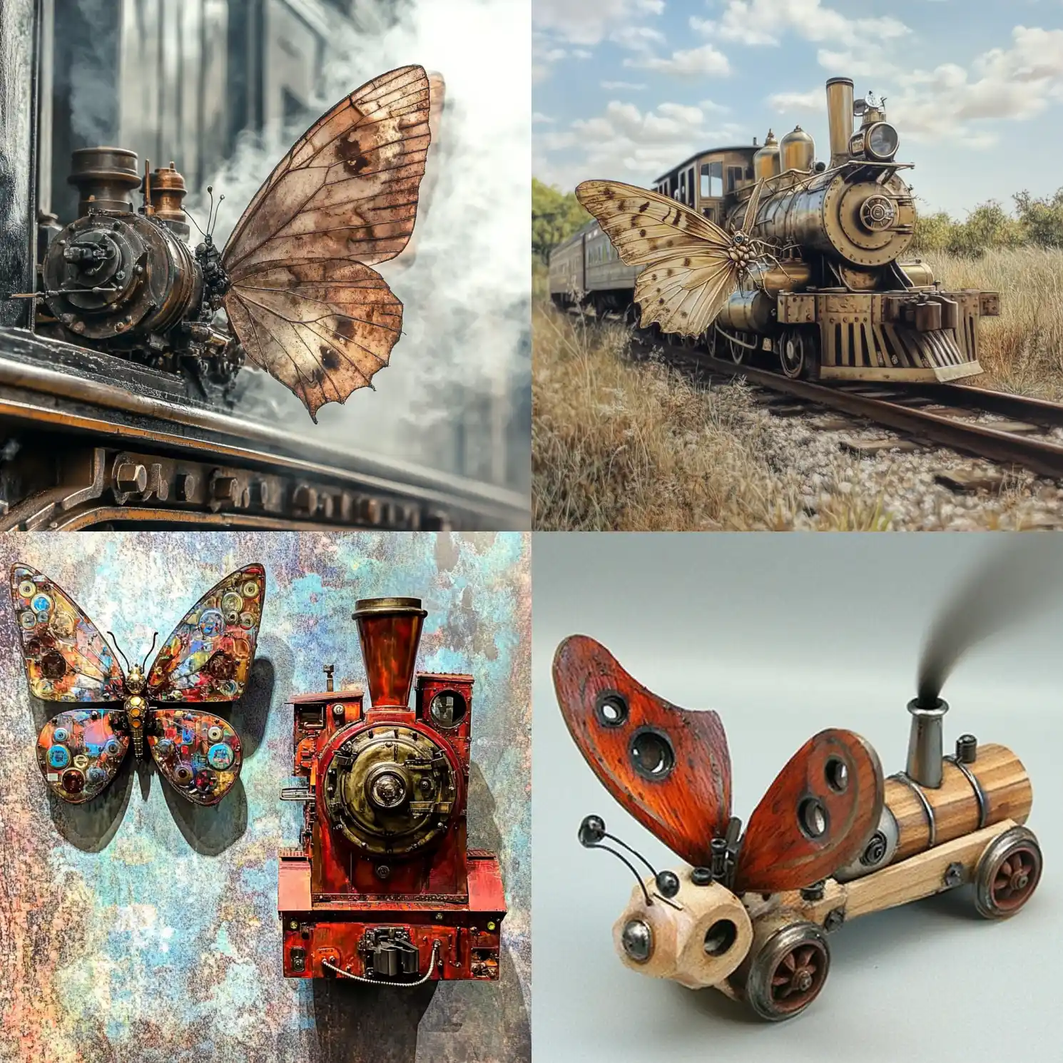 A mechanical butterfly and a steam locomotive --weird 1000