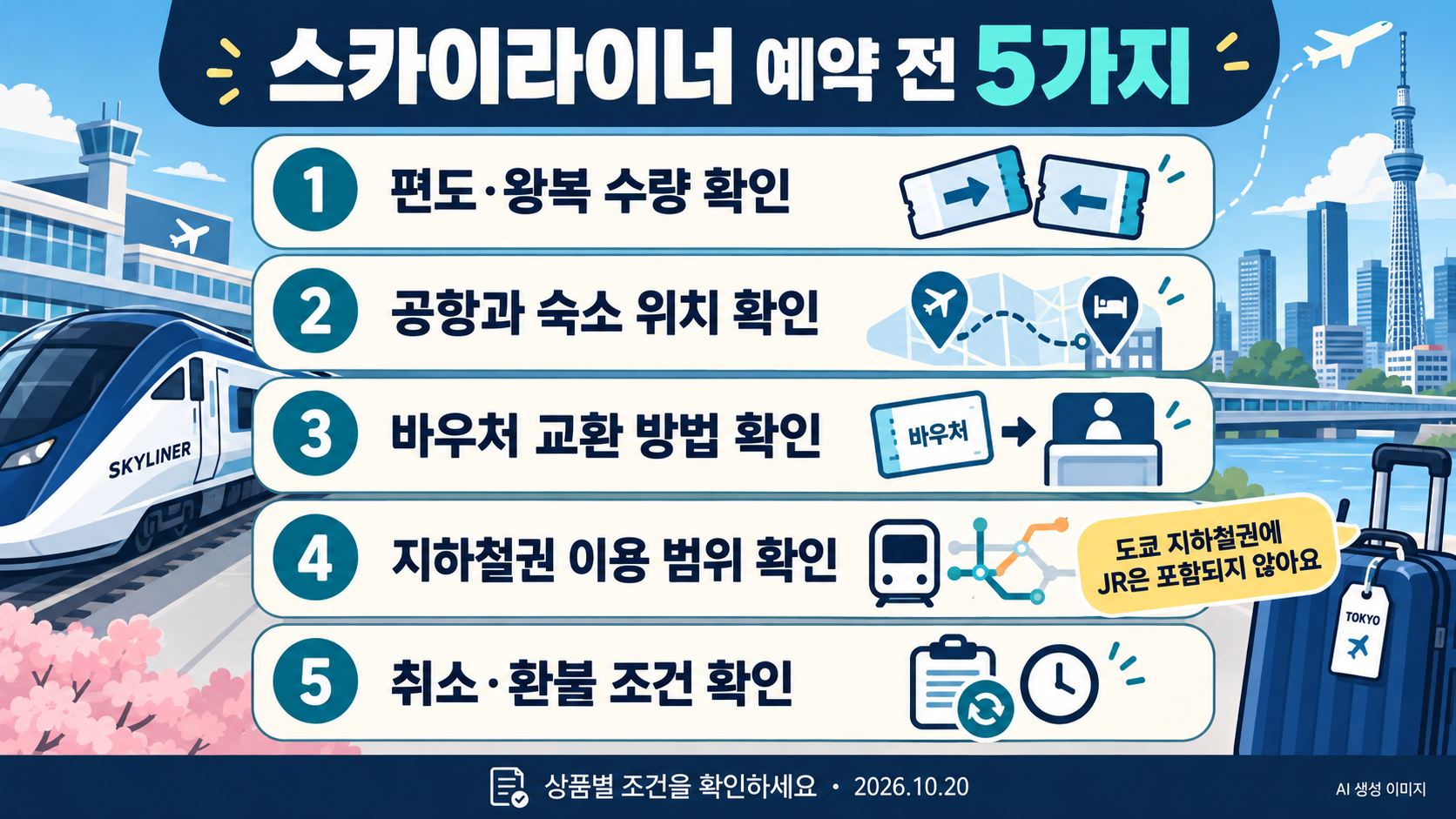 편도와 왕복 수량 및 바우처 교환과 환불 조건을 점검하는 예약 전 체크리스트