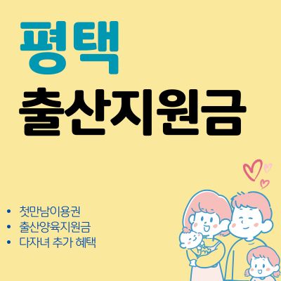 썸네일_평택 출산지원금 혜택 알아보기 (첫만남 이용권, 출산양육지원금, 다자녀 추가 혜택)