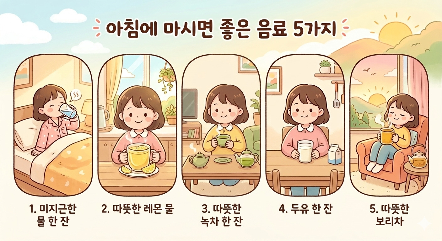 아침에 마시면 좋은 음료 5가지