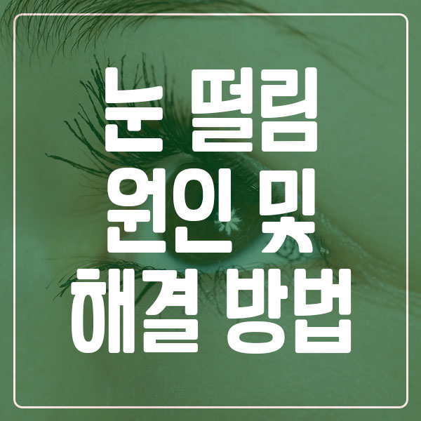 눈 떨리 증상 원인 및 해결 방법