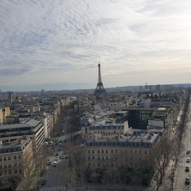 프랑스 에투알 전망대에서 바라본 파리 에펠탑뷰 전경