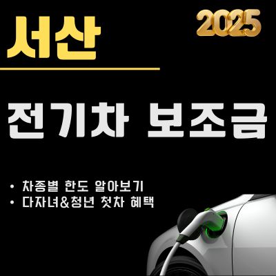 썸네일_2025년 서산 전기차 지원금 신청방법 (차종별 최대한도 조회, 청년 및 다자녀 추가 혜택)