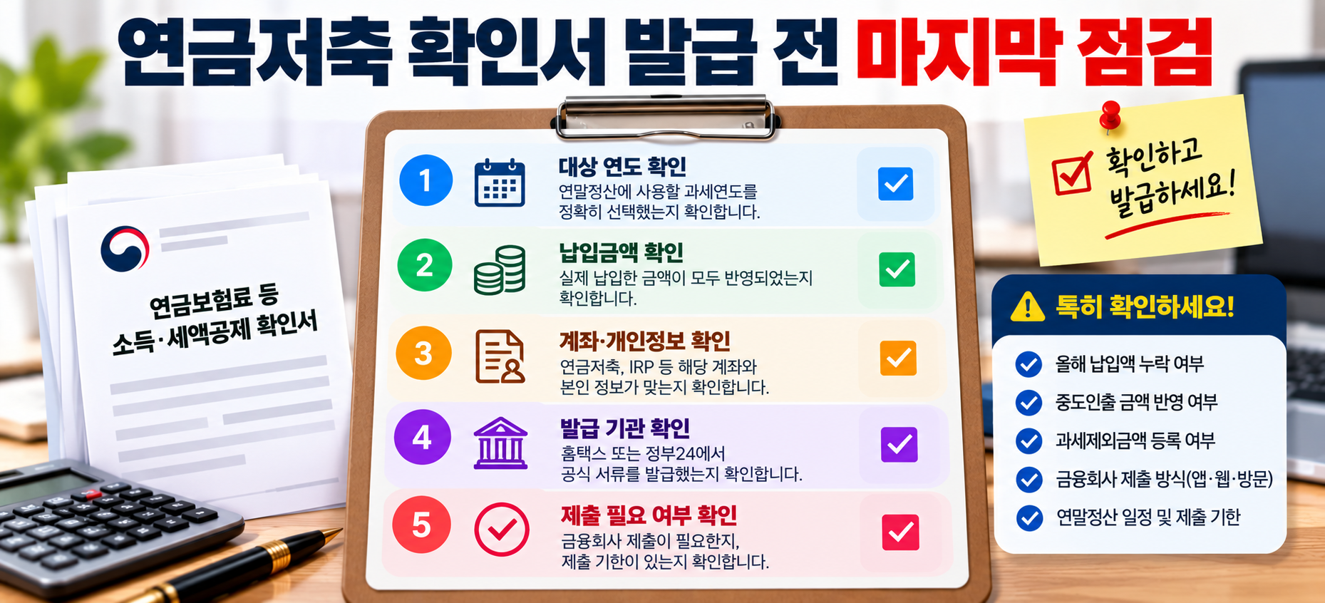 연금저축 세액공제확인서 발급 전 체크리스트
