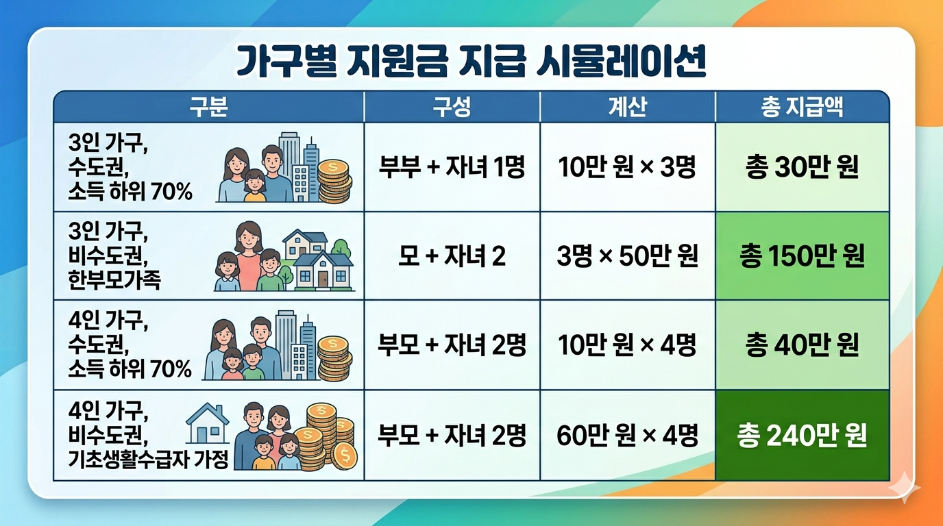 고유가지원금 시뮬레이션
