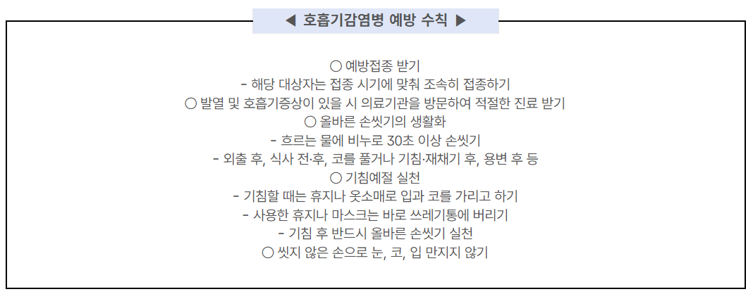 백일해 예방 수칙