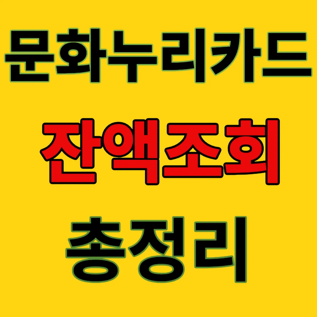 문화누리카드-잔액조회-충전일-합산-완벽정리