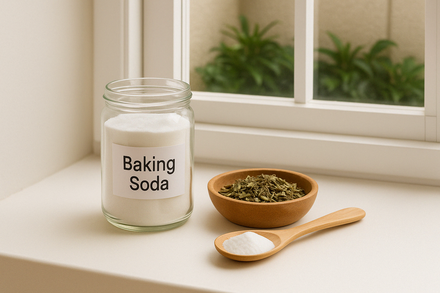 탈취제 조합은 베이킹 소다, 말린 허브, 커피찌꺼기