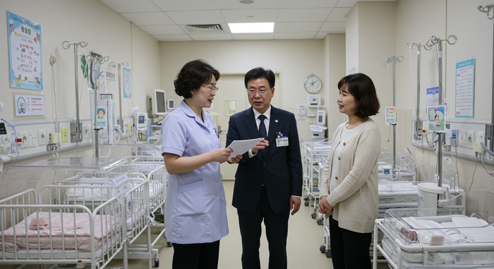 엄마가 산후조리원 방에서 쉬는 장면