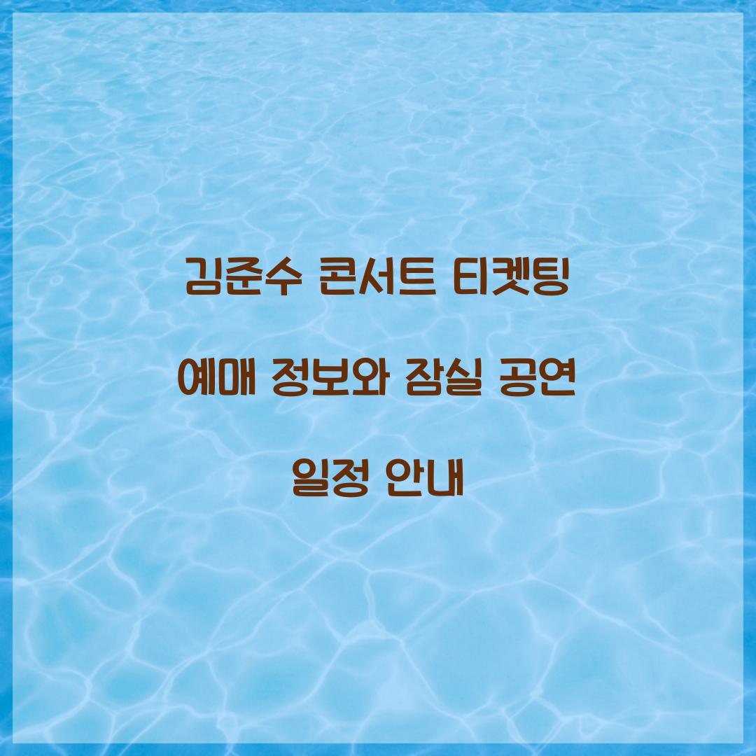 김준수 콘서트 티켓팅