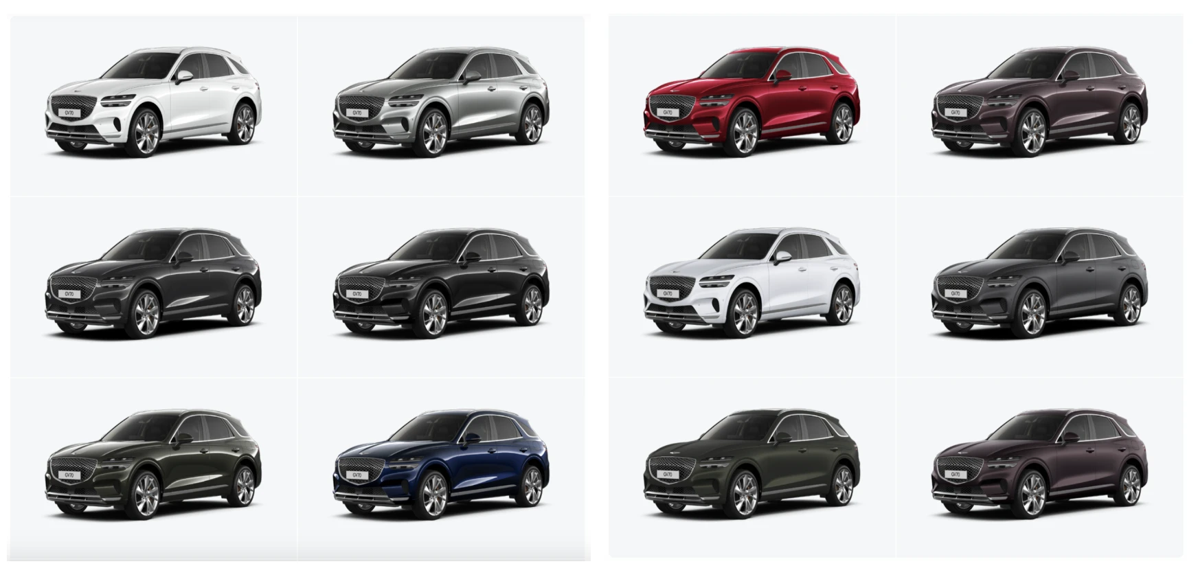 제네시스 GV70 색상