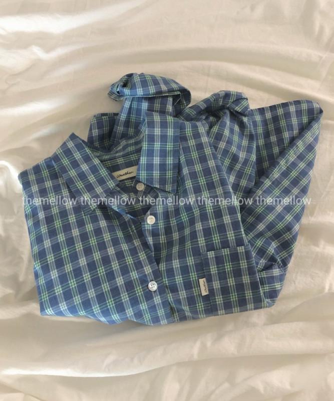 (당일) 웨더 마룬 체크 셔츠 남방