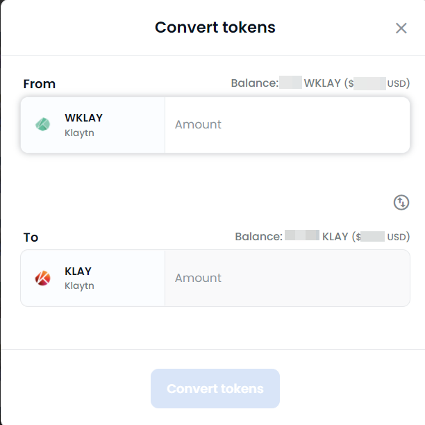 KLAY를 WKLAY로 변환하는 법