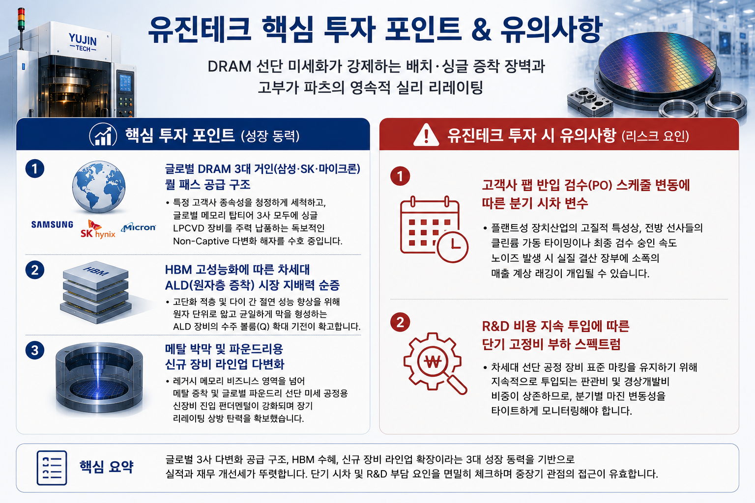 유진테크 투자 포인트 및 리스크