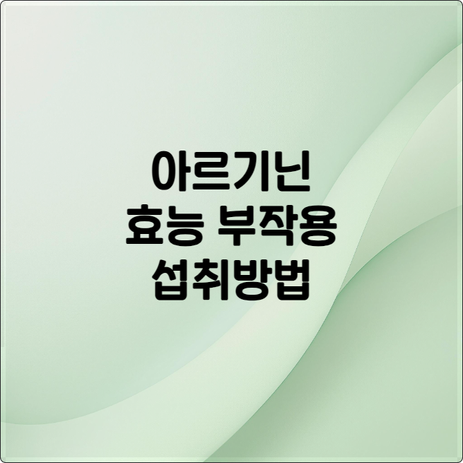 아르기닌 효능 부작용 섭취방법