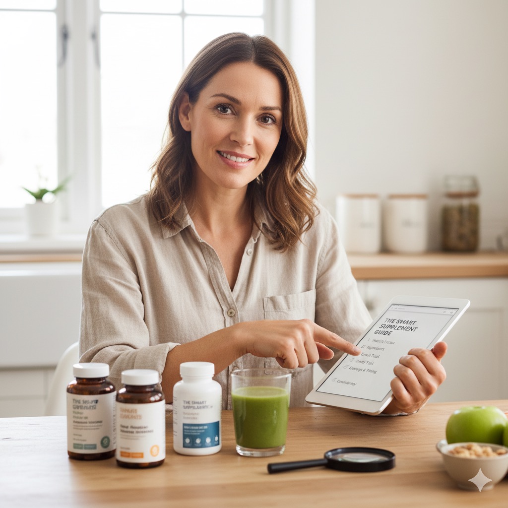 올바른 영양제를 고르는 모습