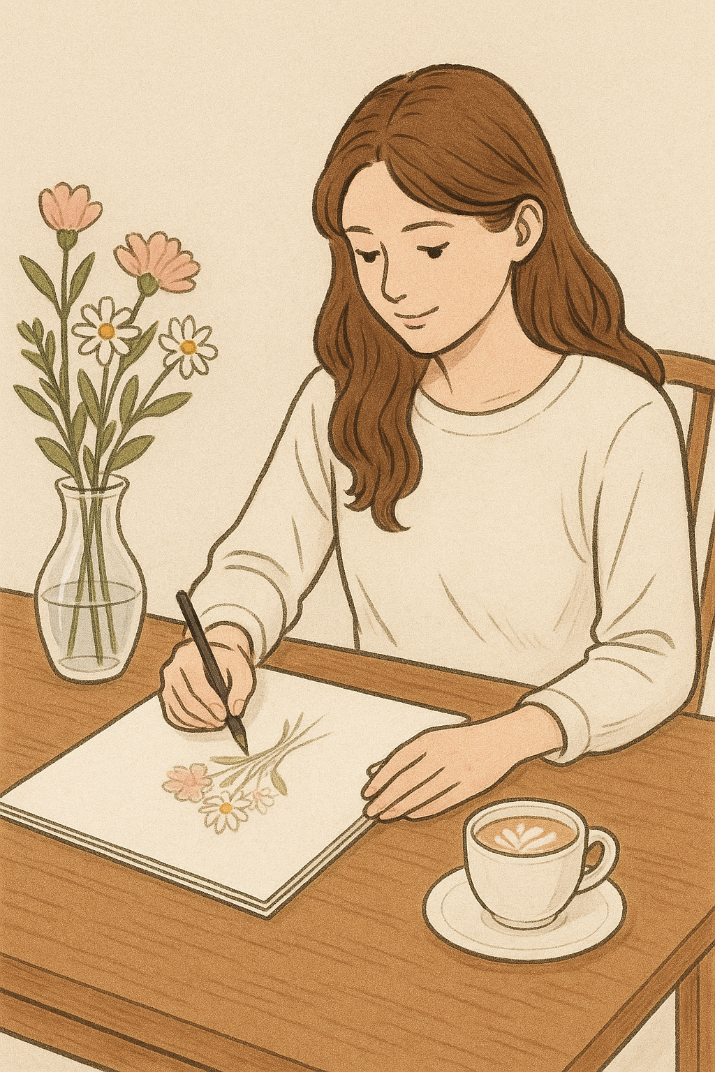 드로잉하는 여성