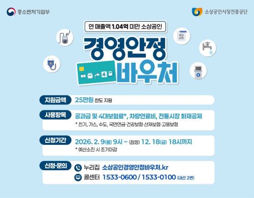 2026 소상공인 경영안정바우처 25만원 신청 방법