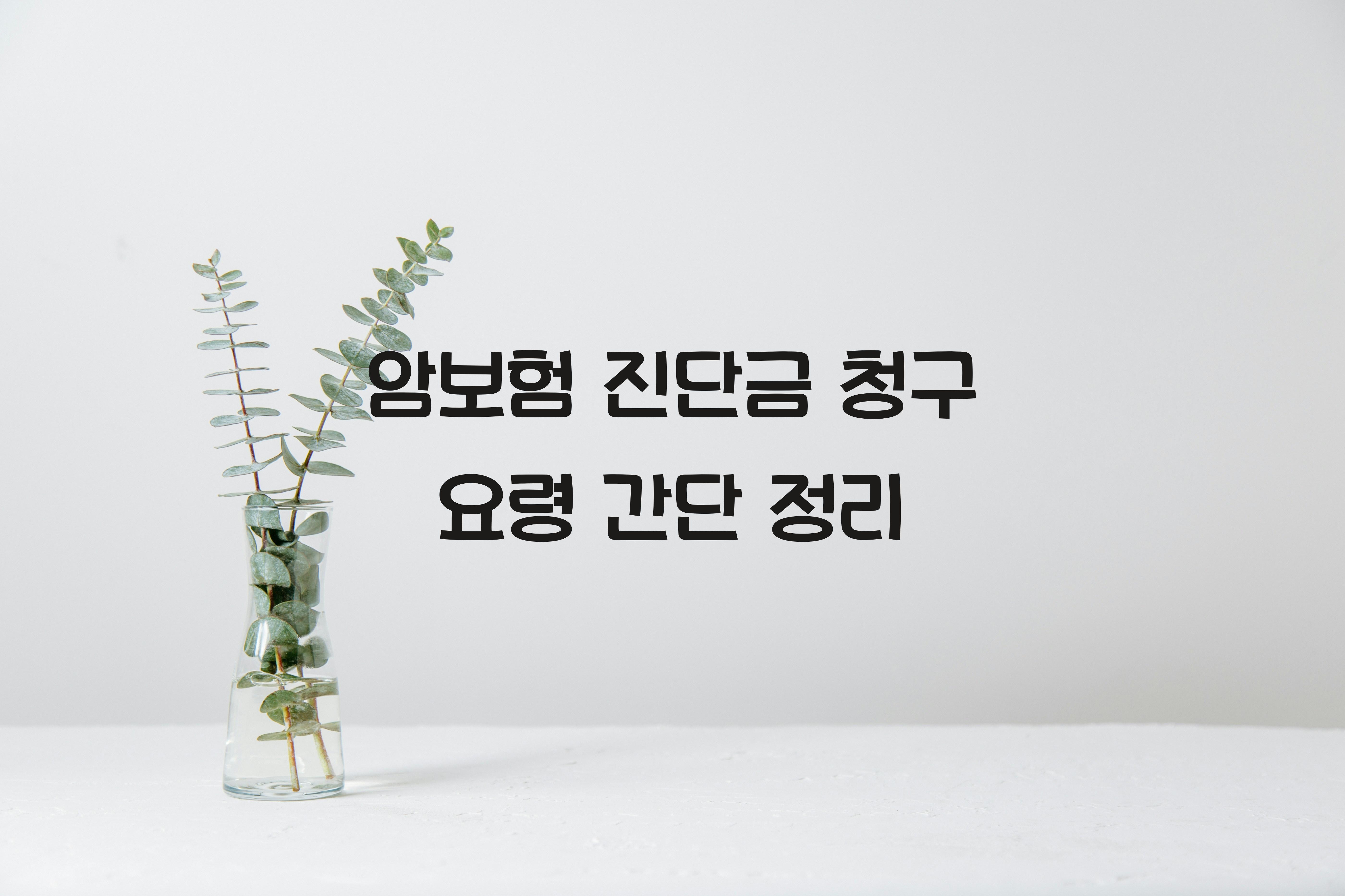 암보험 진단금 청구 요령