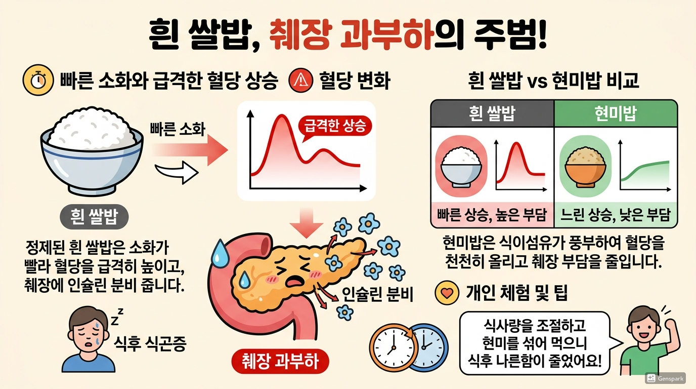 쌀밥이 췌장에 부담이 되는 이유