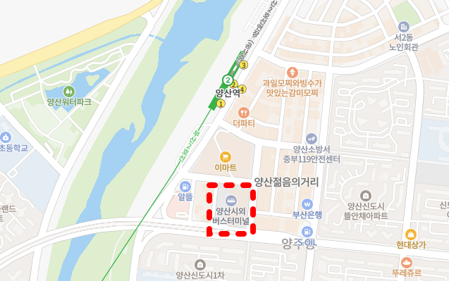 양산시외버스터미널 위치-지도