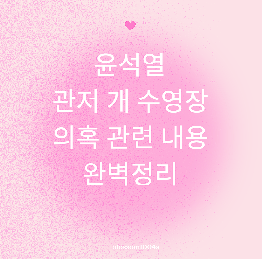 윤석열 관저 개 수영장 의혹 관련 내용 완벽정리