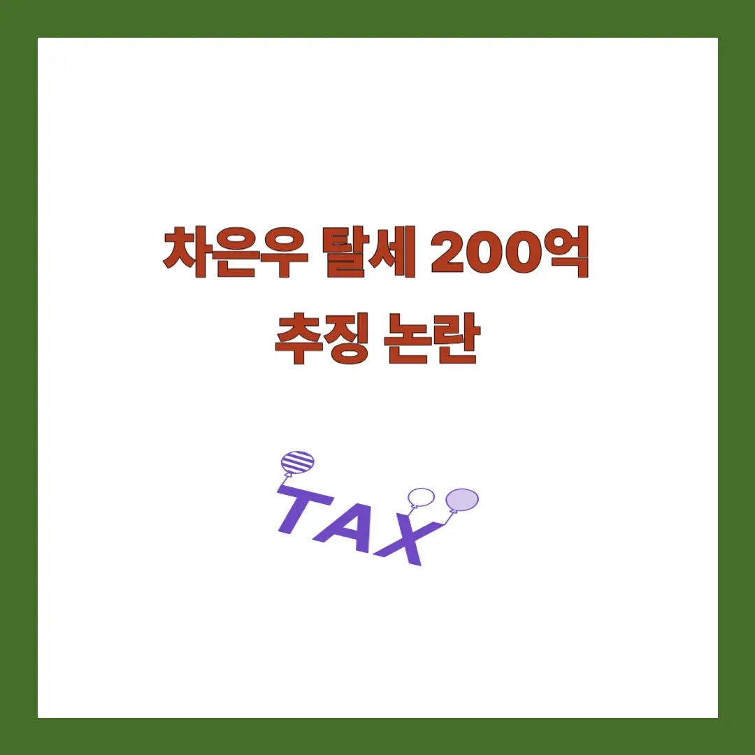 차은우 탈세 논란