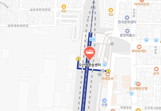 오산역환승센터 위치-지도