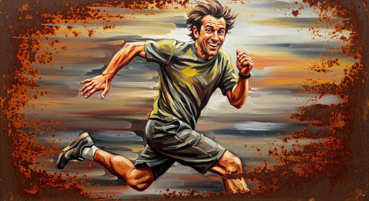 Oil painting on rusty metal