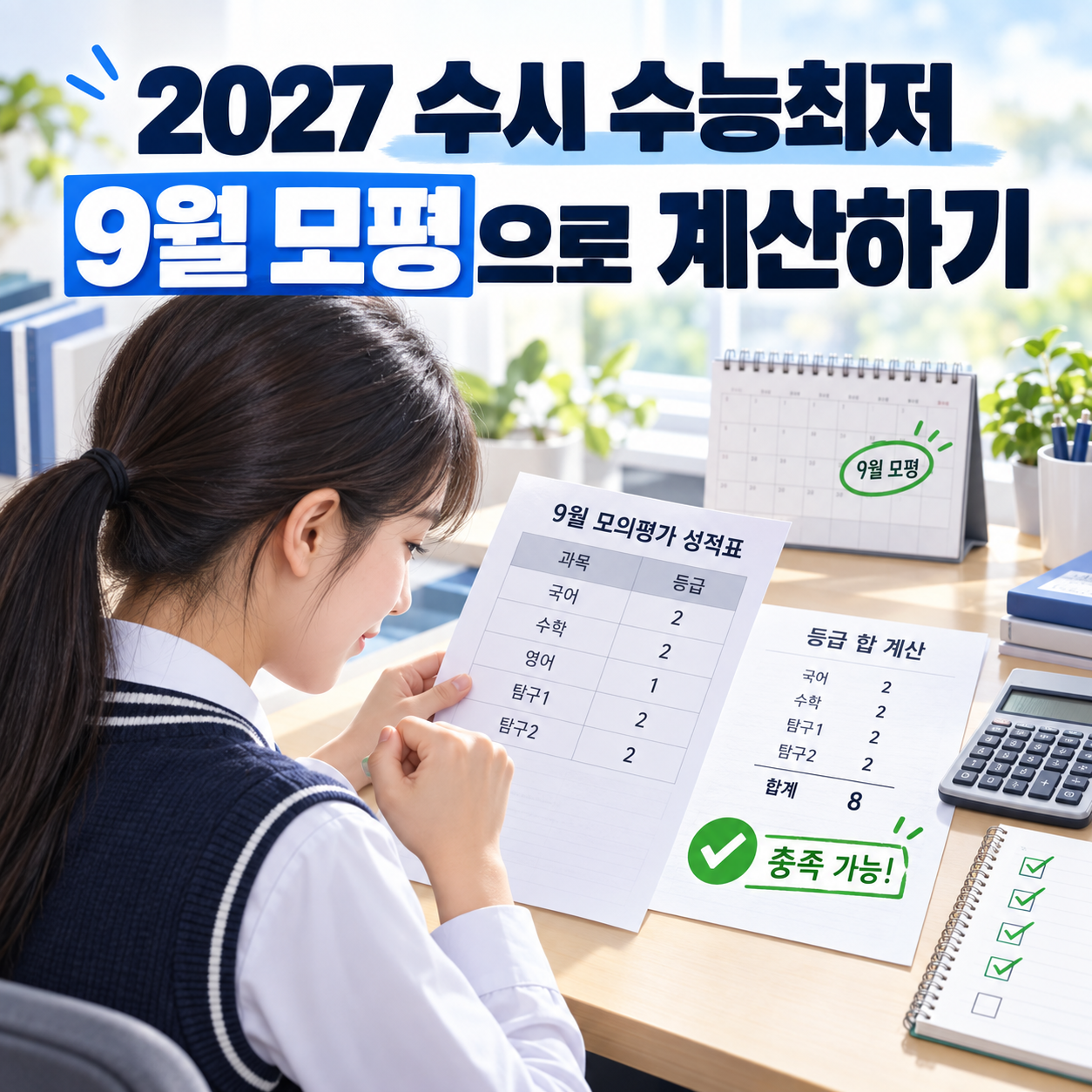 2027 수시 수능최저 충족 전략 - 9월 모의평가 성적으로 가능성 계산하는 법
