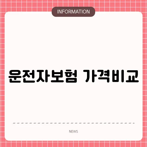 운전자보험 가격비교