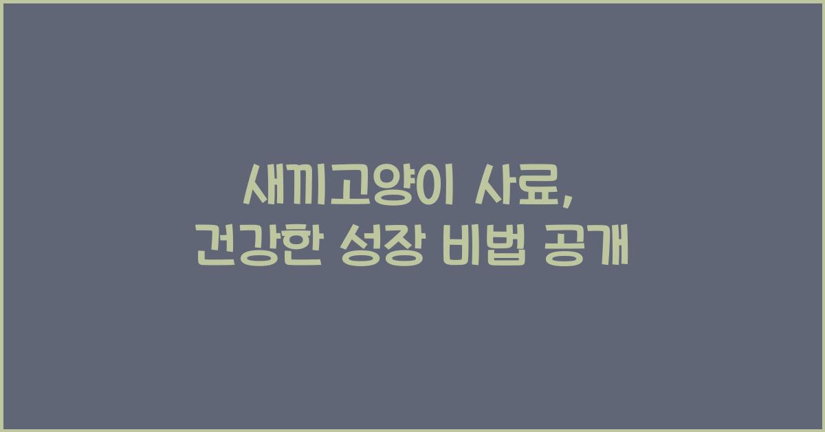 새끼고양이 사료