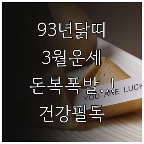 1993년생 닭띠 2026년 3월 운..