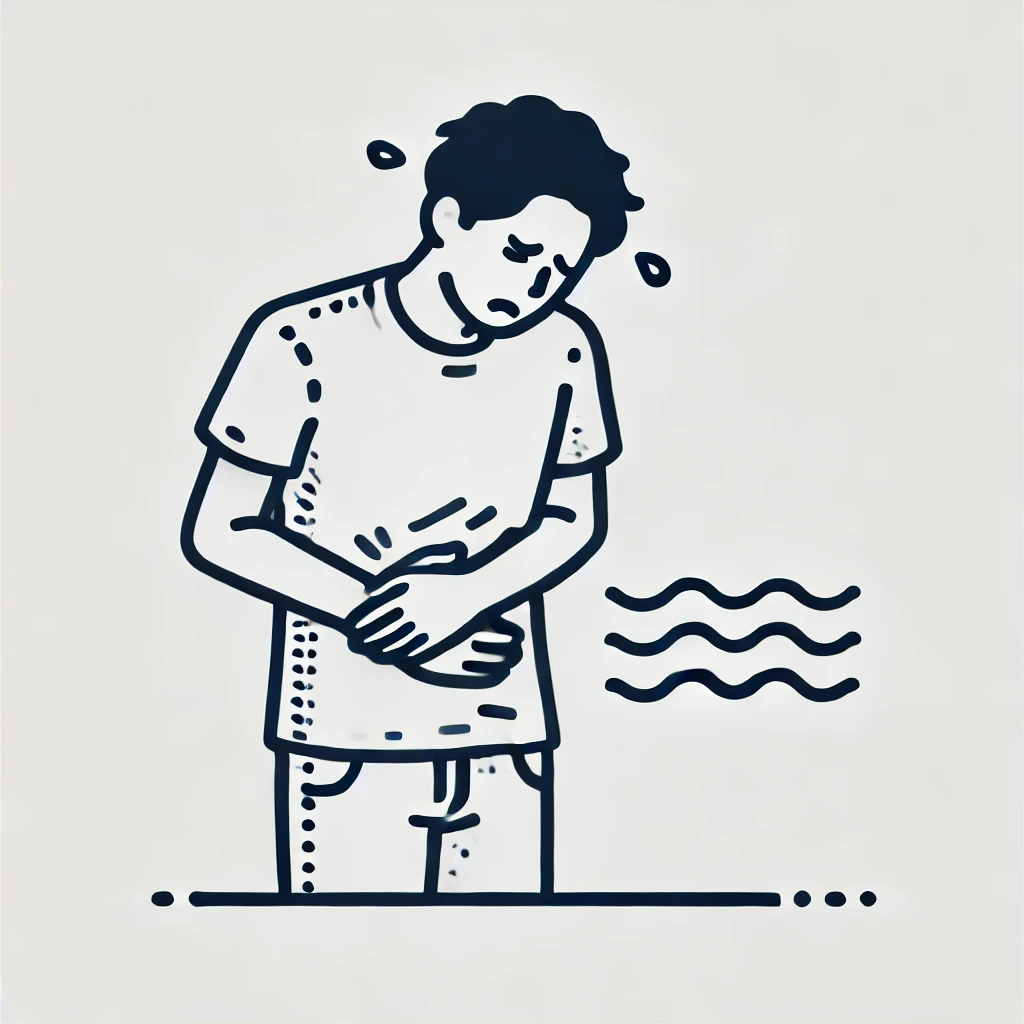 소화불량에 걸린 남성 이미지