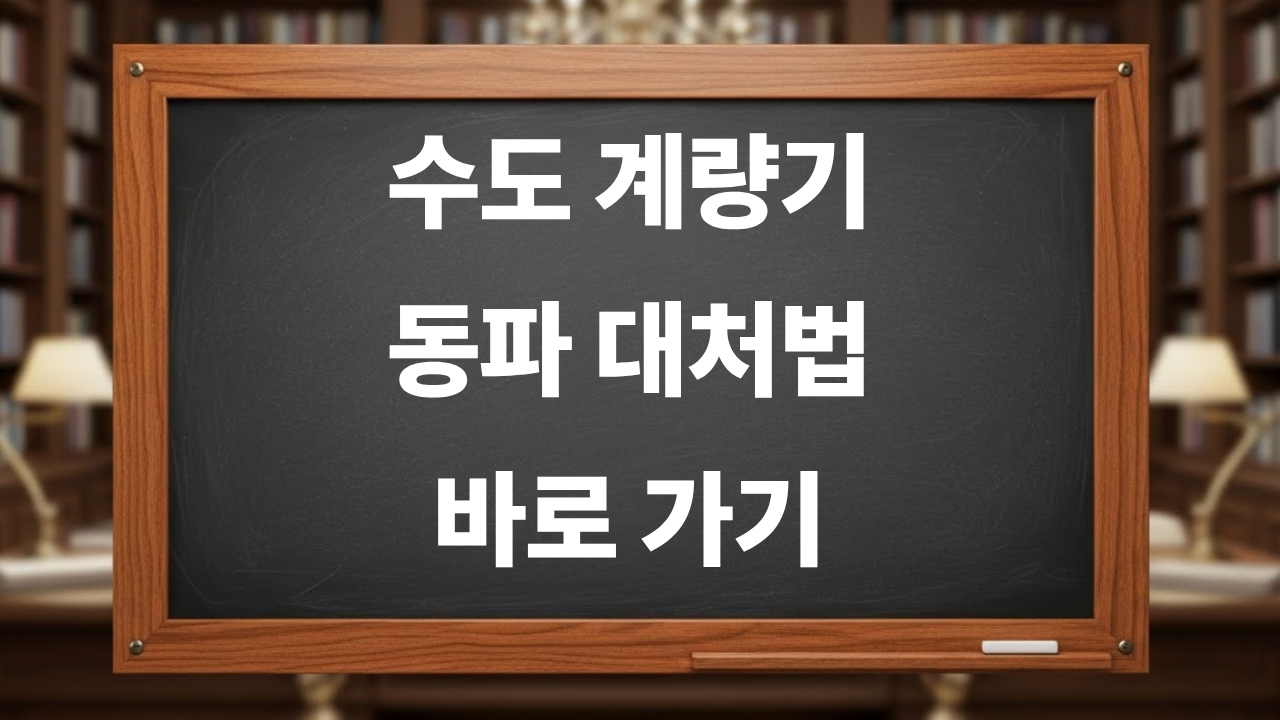 수도 계량기 동파 대처법