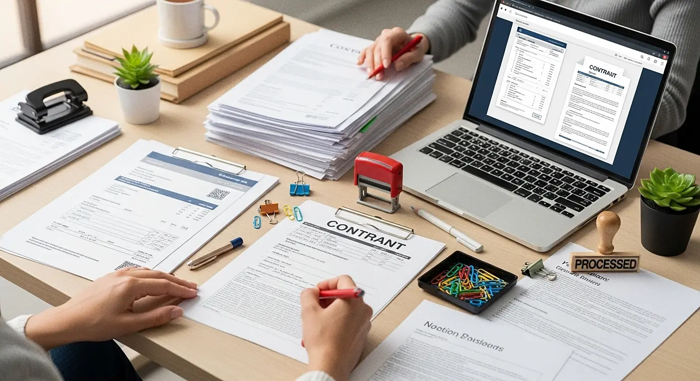 서류처리하는 이미지