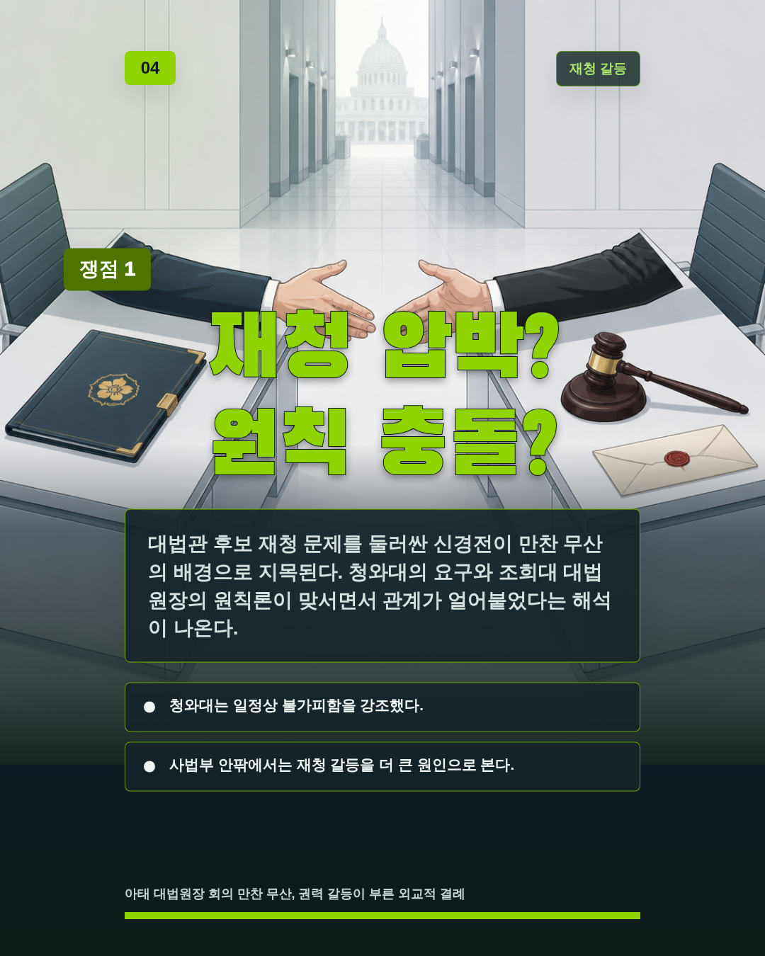 재청 압박? 원칙 충돌?