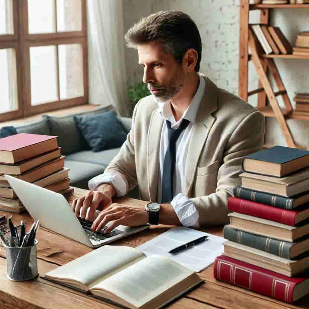 사업계획서를 작성하는 남자