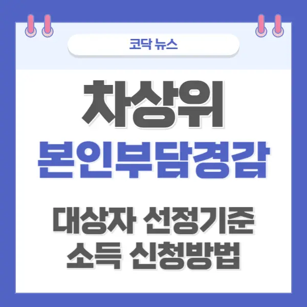차상위 본인부담경감 대상자 선정기준, 소득 및 신청방법 추나요법 혜택 등 총정리
