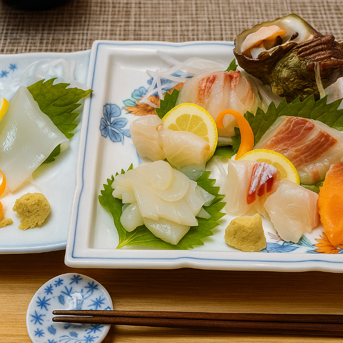 일본 대마도 식당 육각당의 사시미