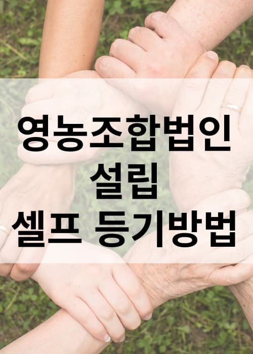 영농조합법인설립셀프등기