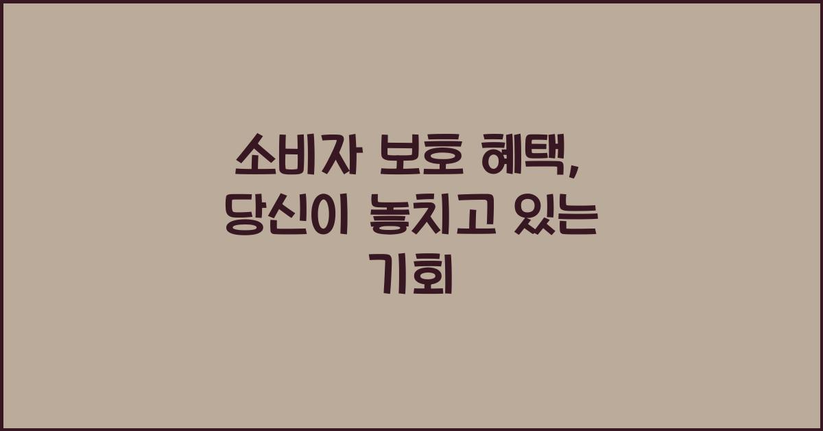 소비자 보호 혜택