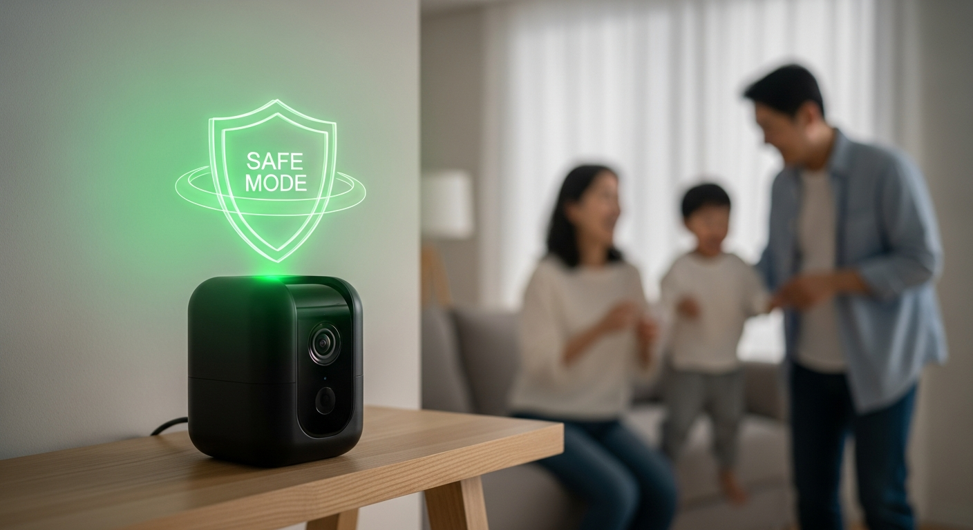 해킹 위험을 낮추기 위해 기기 초기 비밀번호를 복잡하게 변경해야 함을 강조하는 이미지