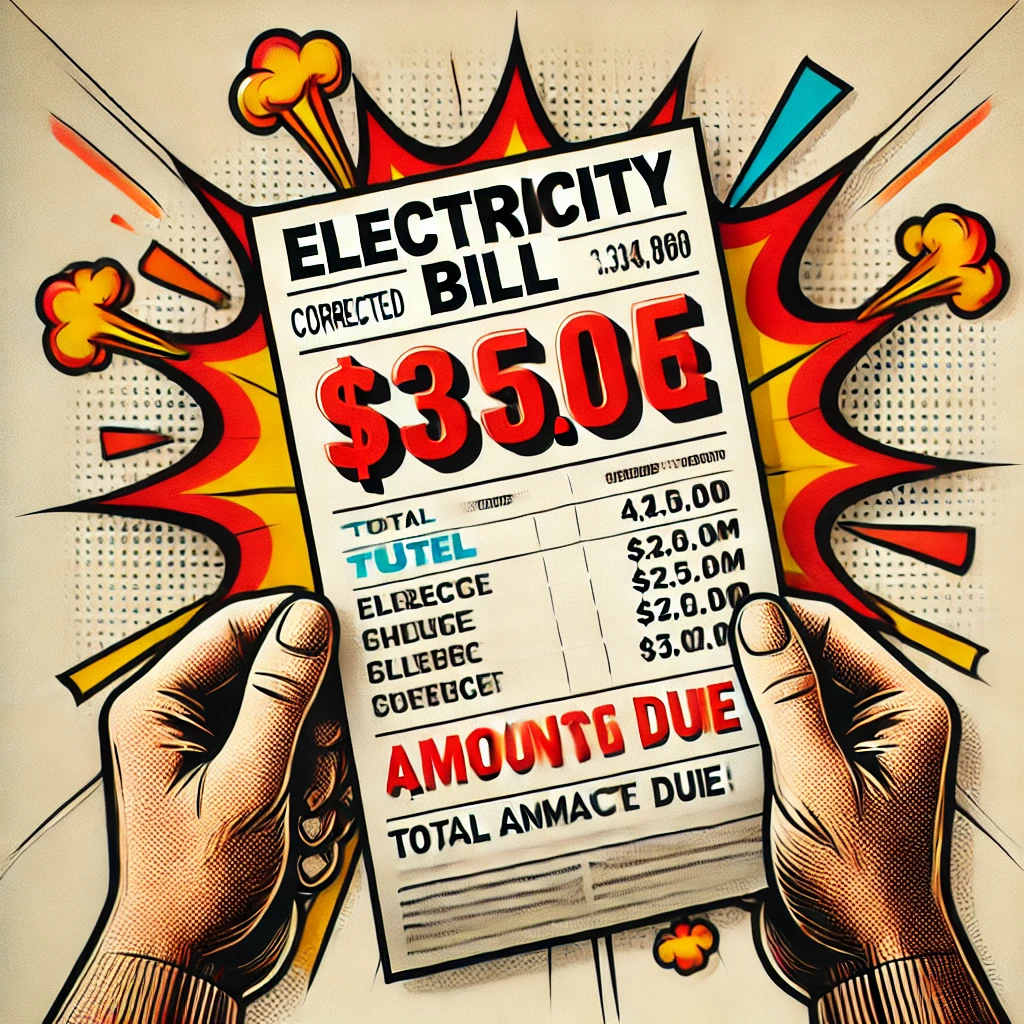 충격적인 전기요금 이미지