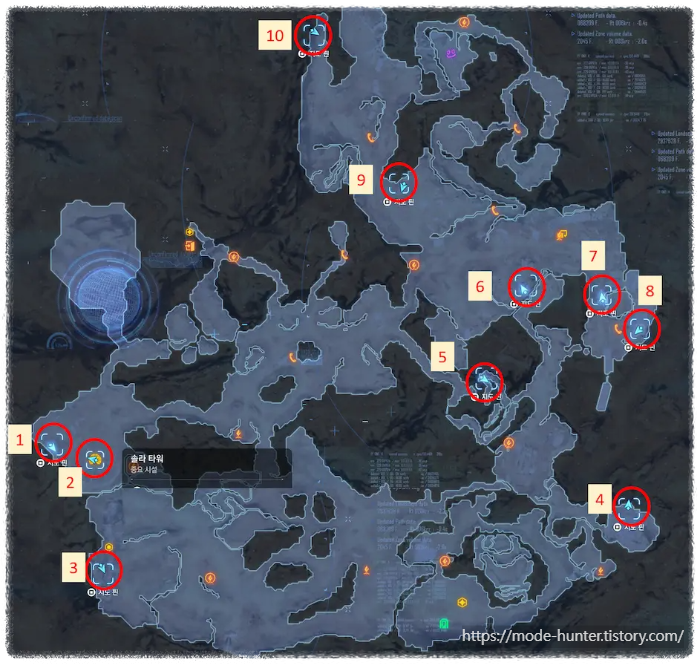 나비처럼 퀘스트 위치 지도