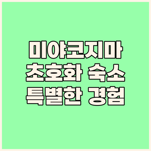 미야코지마 럭셔리 숙소 클래스 더 퍼..