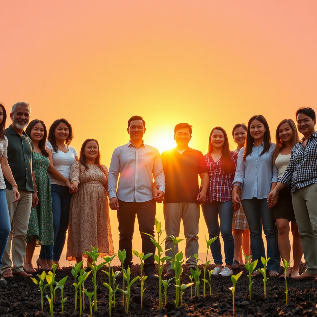 잘 정돈된 직거래 장터에서 신선하고 다양한 지역 특산물들이 진열되어 있습니다. 생산자와 소비자가 직접 소통하며 활기찬 거래가 이루어지는 장면입니다.