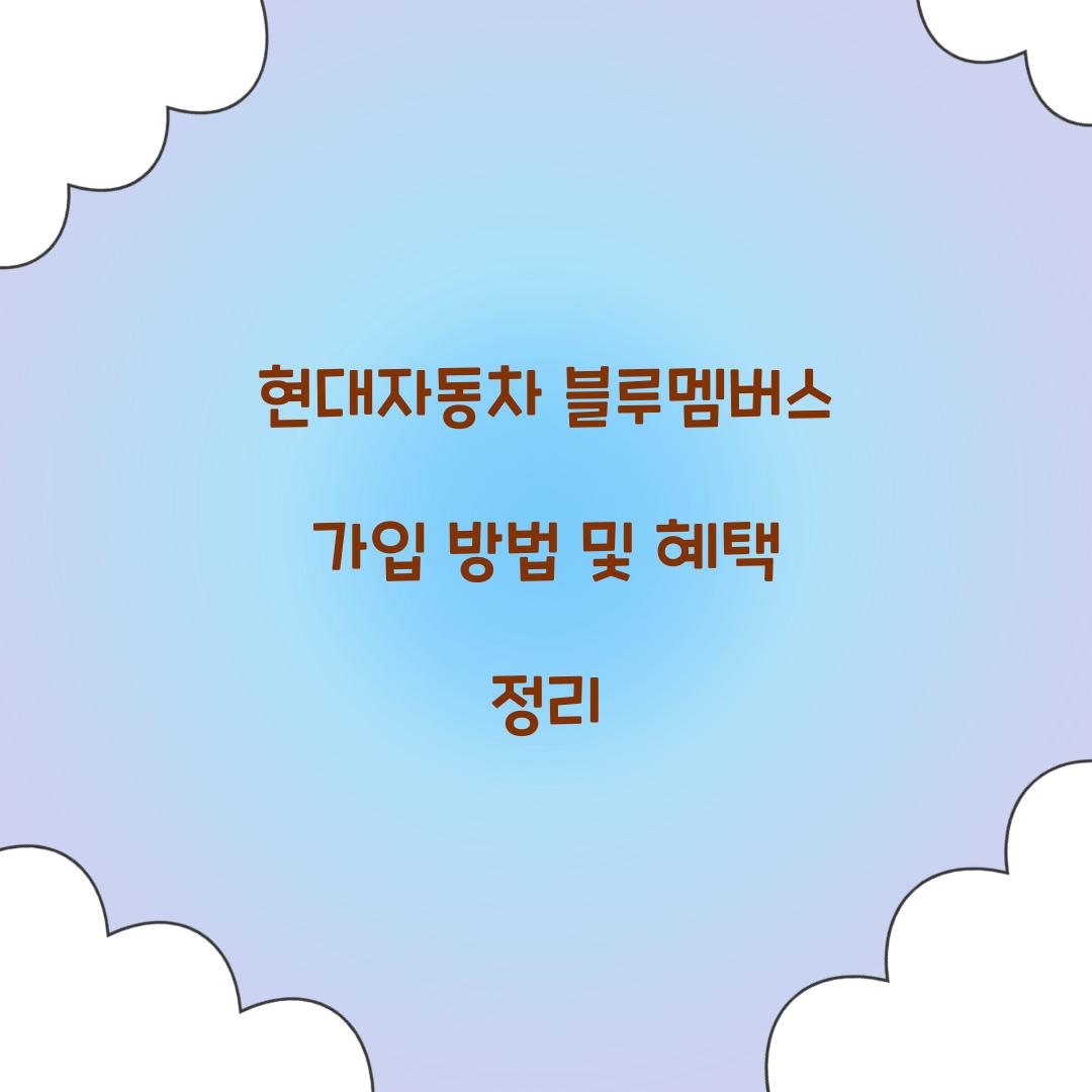 현대자동차 블루멤버스 가입